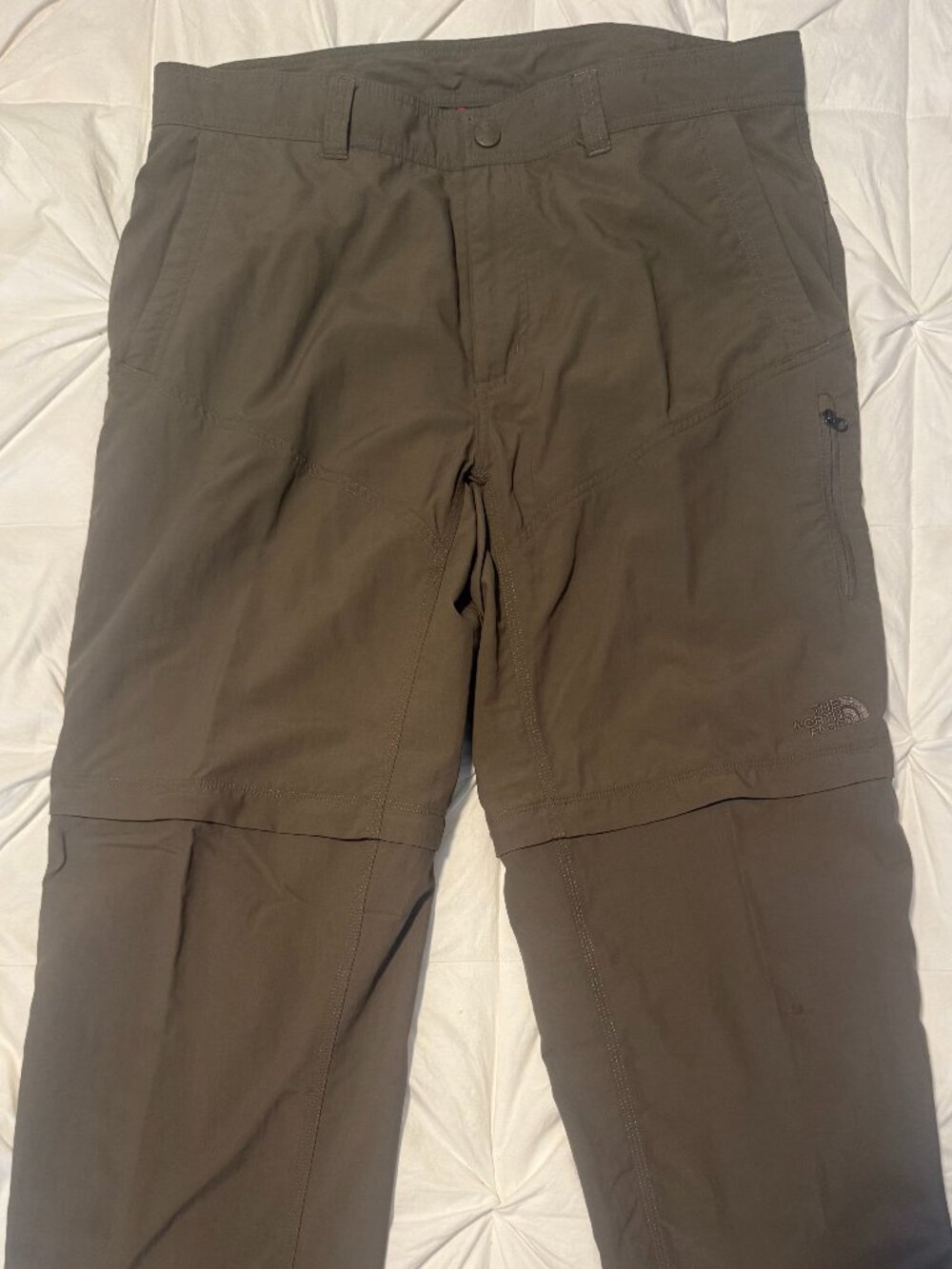 Men's North Face Olive Green Convertible Pants/Shorts, Size 34